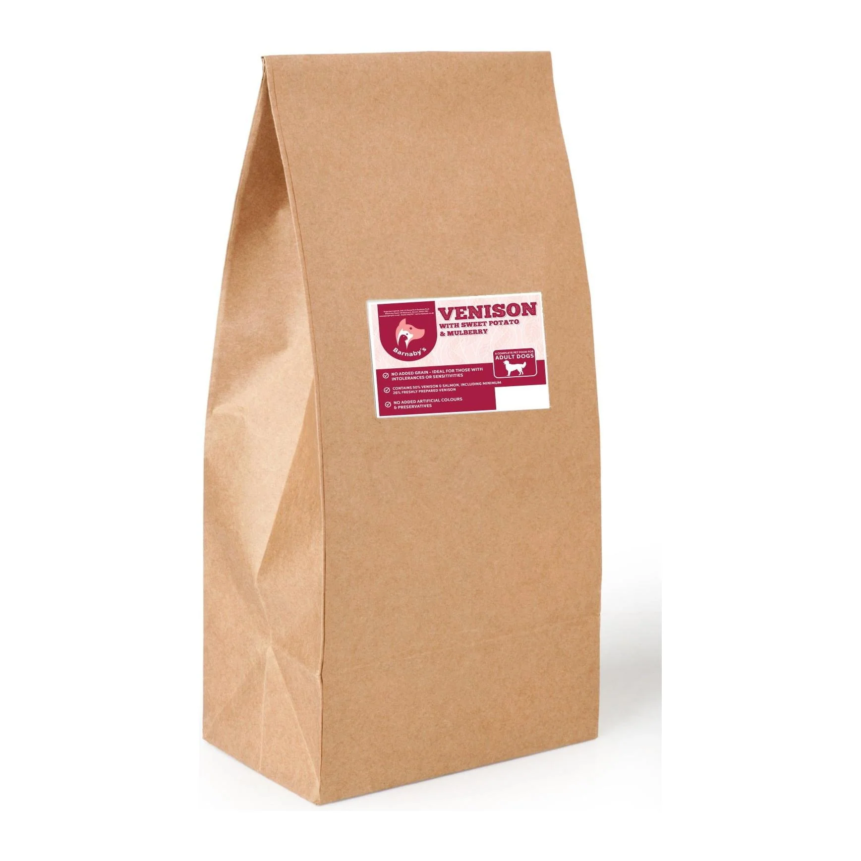 Barnaby's Working Dog Grain Free Venison with Sweet Potato & Mulberry 15kg - VAT FREE