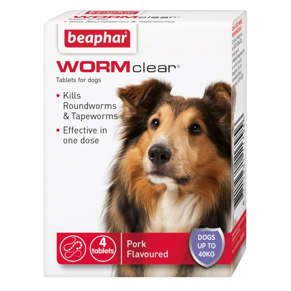 Beaphar WORMclear Dogs to 40kg 4 tab