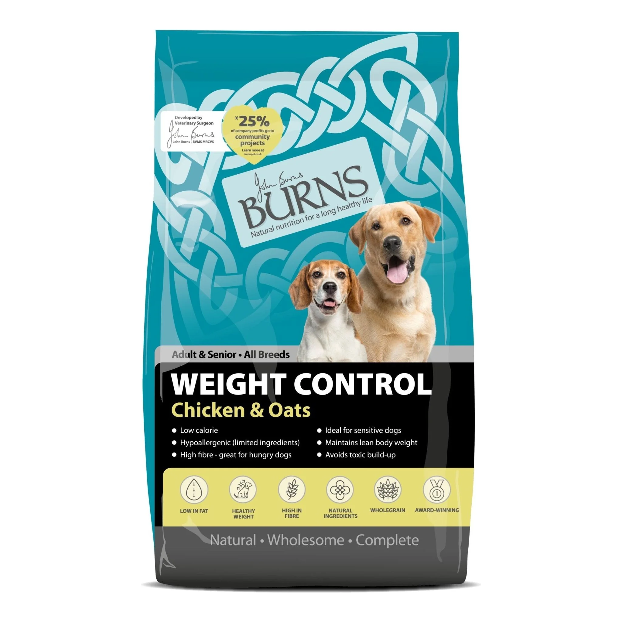 Burns Dog Adult & Senior Weight Control Chicken & Oats 12kg