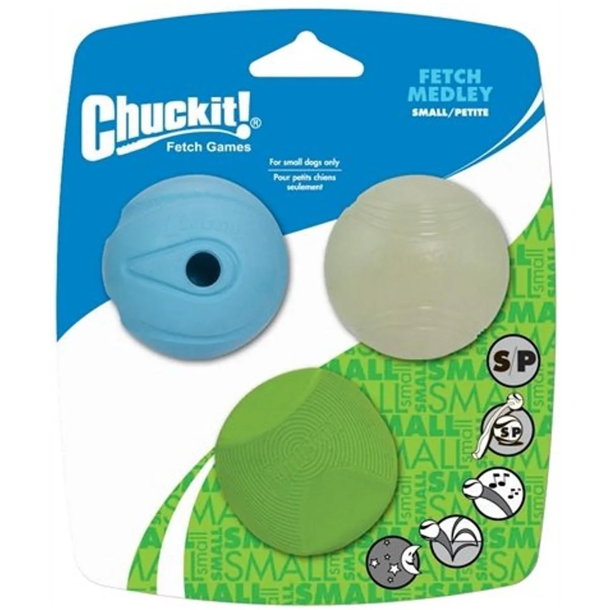 Chuckit Fetch Medley 3 Pack Assorted Small 4.8cm