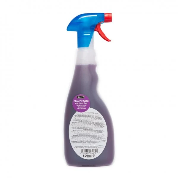 Johnsons Clean 'n' Safe Cat Litter Tray - Disinfectant 500ml Trigger Spray - Image 2