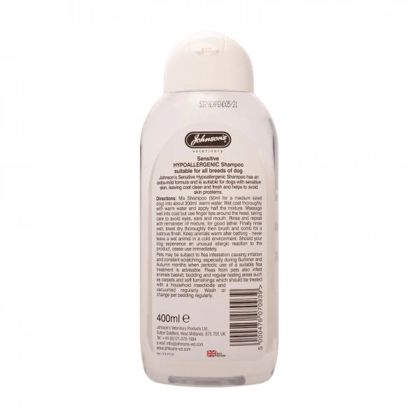 Johnsons Sensitive Hypoallergenic Shampoo 400ml - Image 2