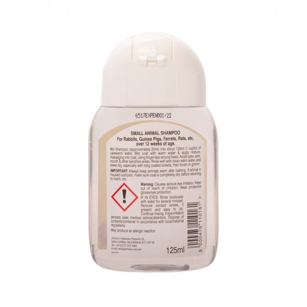 Johnsons Small Animal Cleansing Shampoo 125ml - Image 2