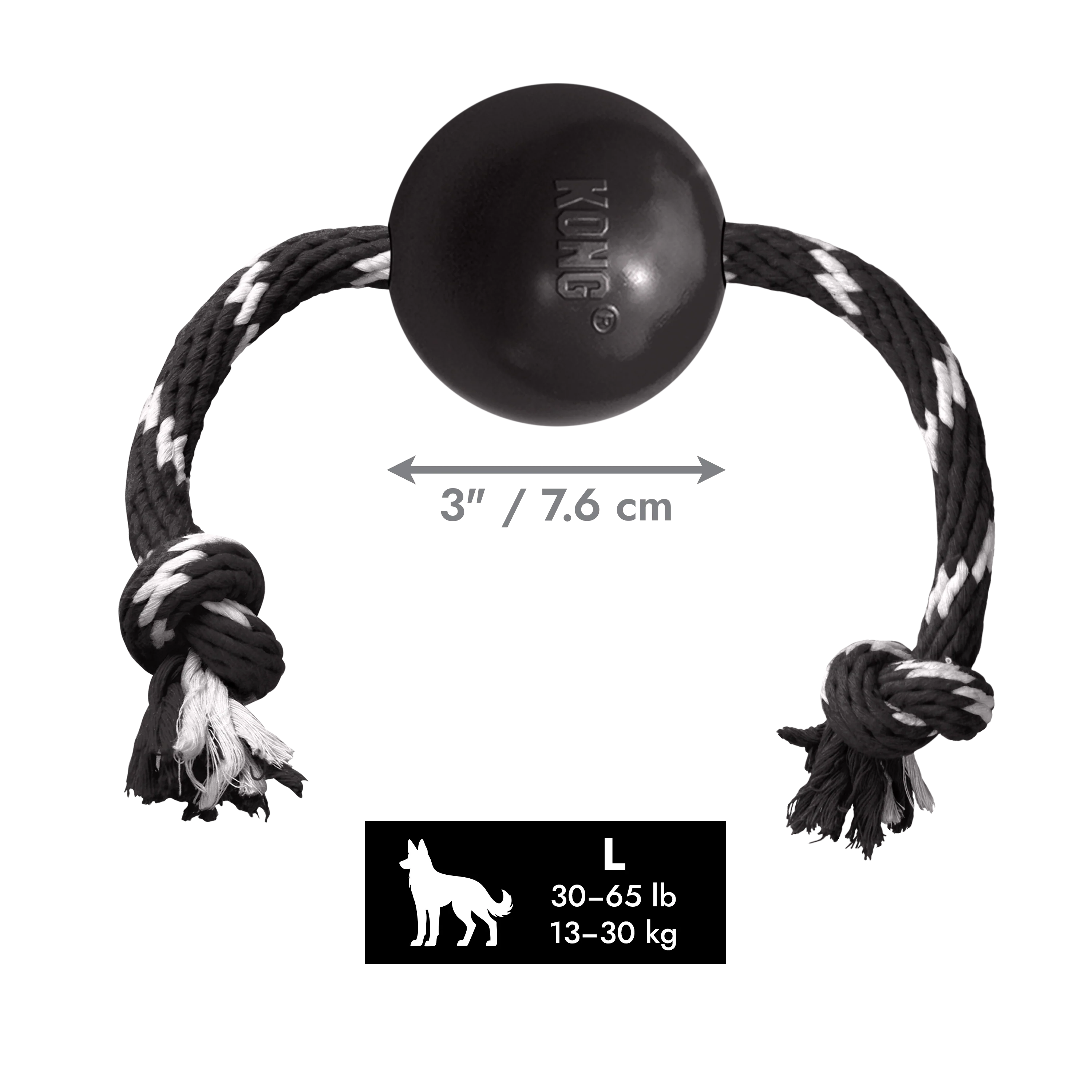 KONG Extreme Ball With Rope Large - Image 2