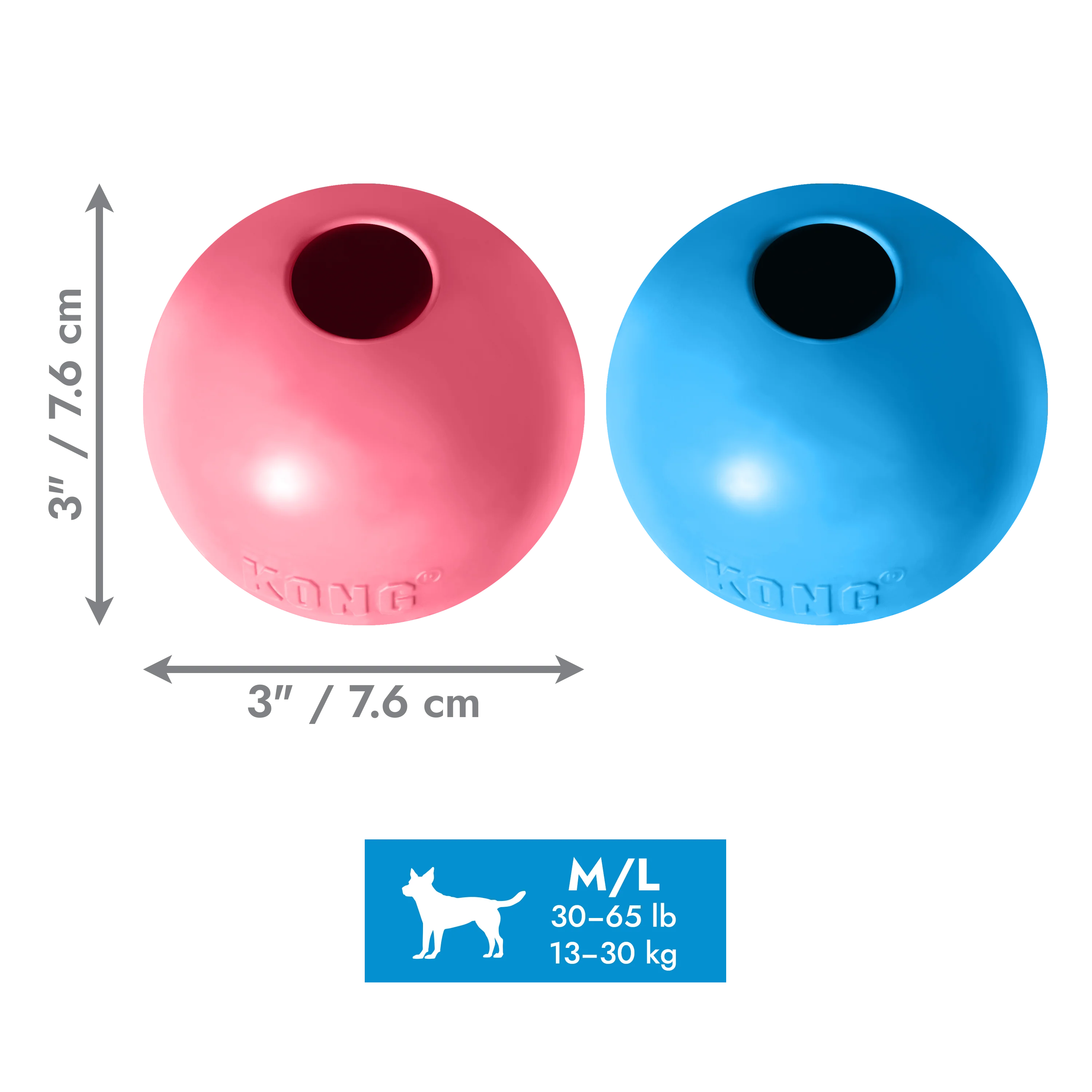 KONG Puppy Ball With Hole Medium/Large - Image 3