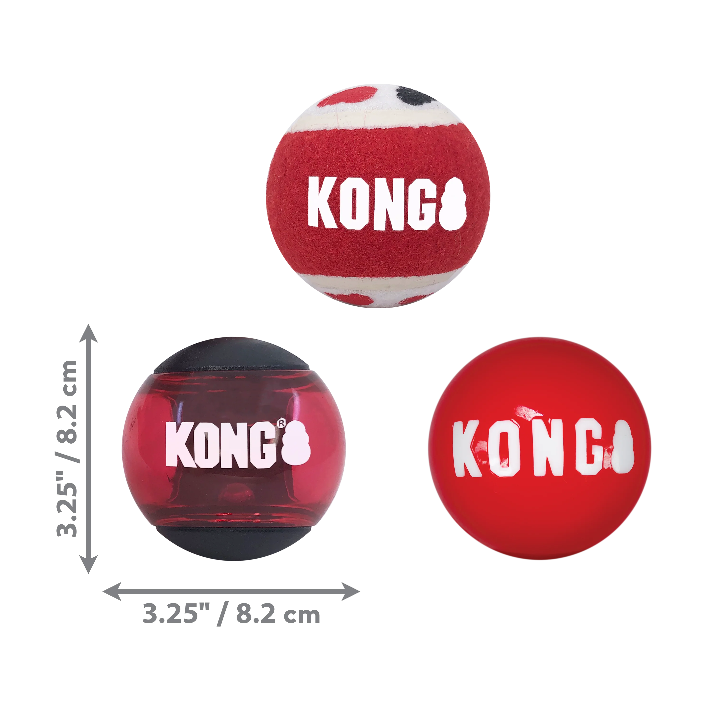 KONG Signature Balls 3-Pack Assorted Large - Image 3