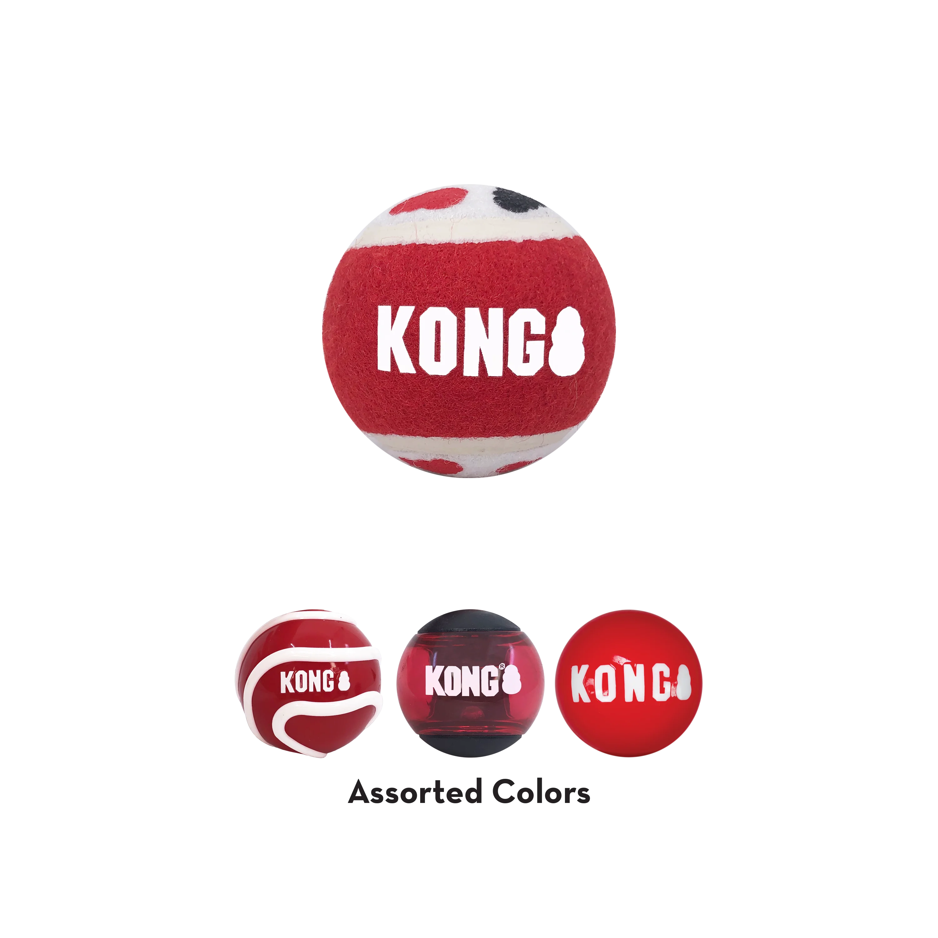 KONG Signature Balls 4-Pack Assorted Medium - Image 2