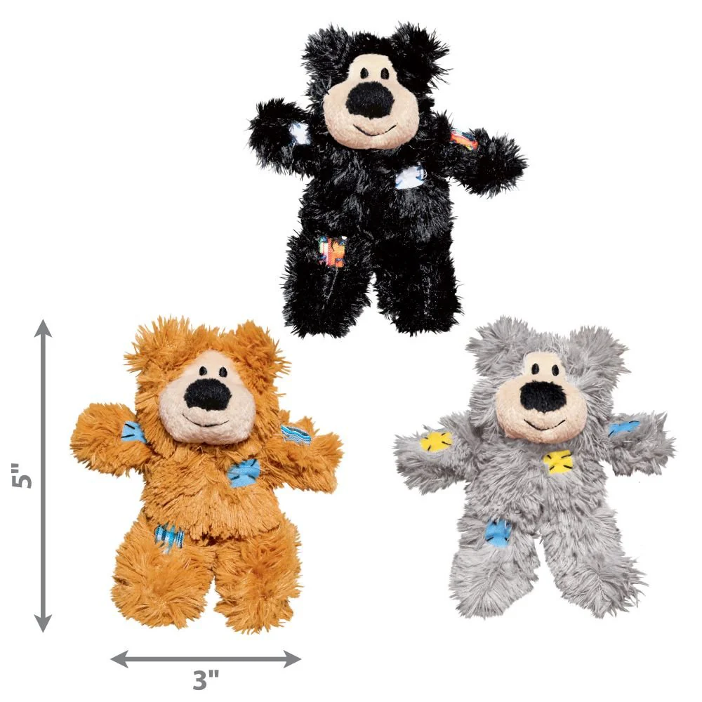 KONG Cat Softies Patchwork Bear Assorted - Image 3