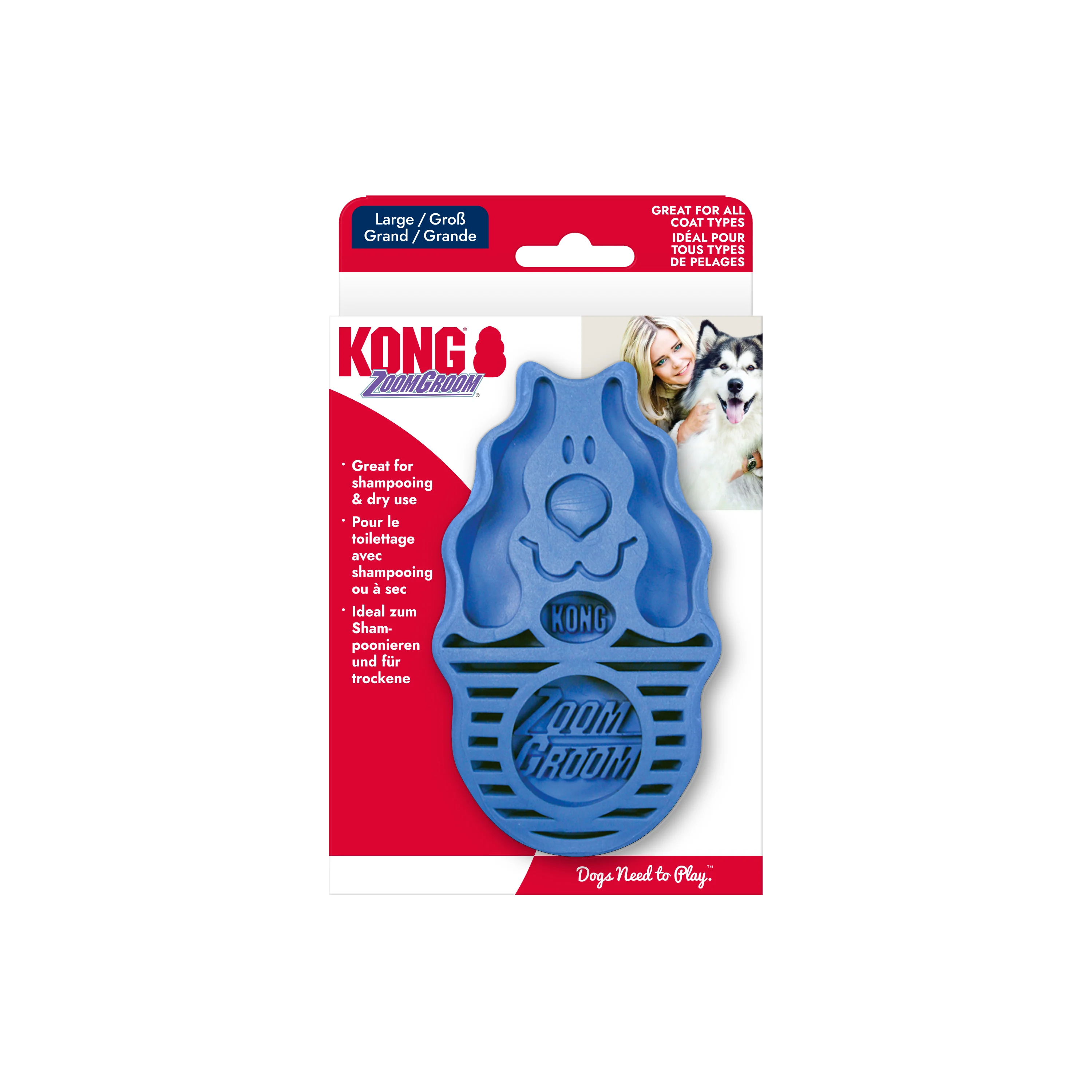 KONG ZoomGroom Boysenberry Large