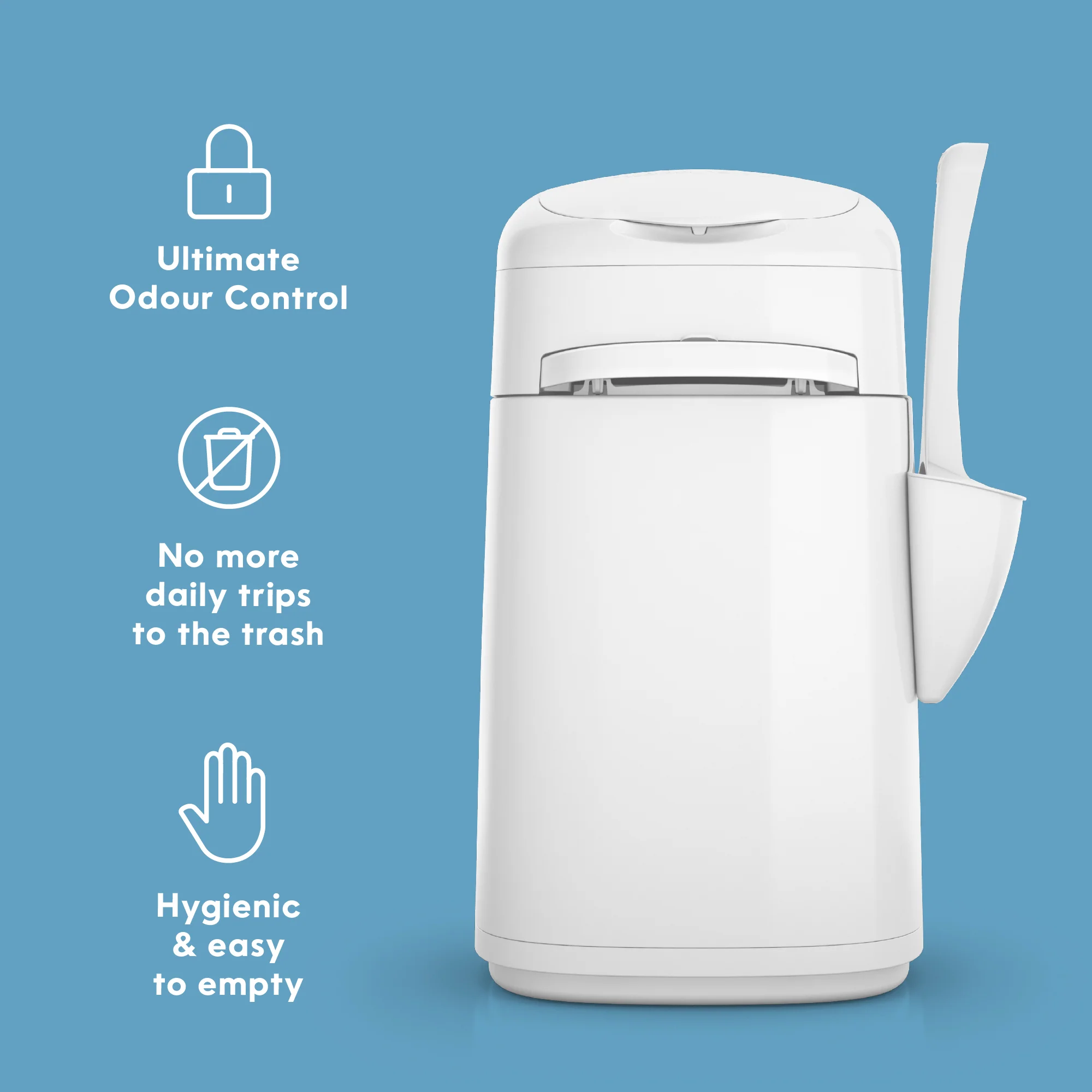 Litter Locker By Litter Genie Original Cat Waste Disposal Bin With 1 Octagonal Refill - Image 13