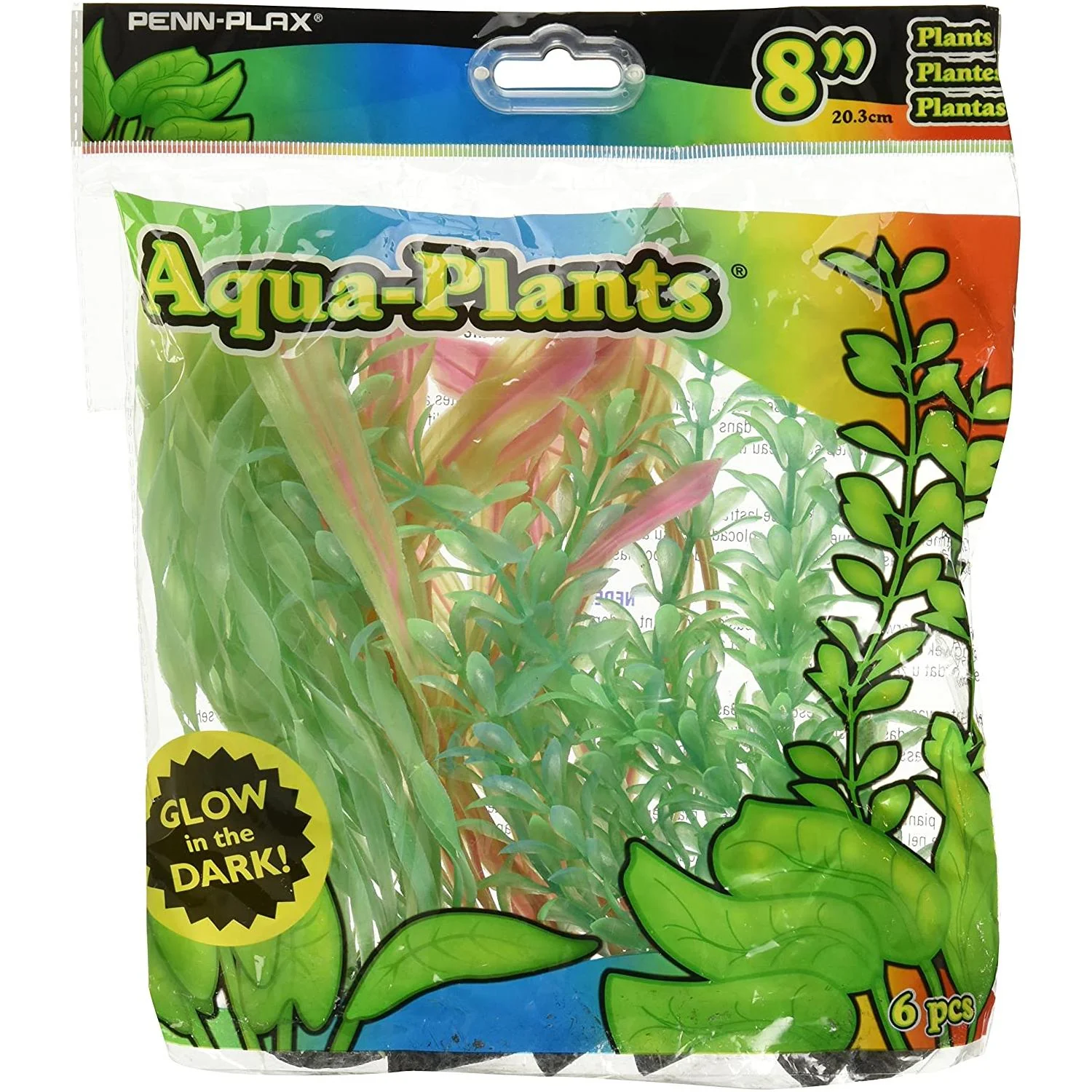 Penn Plax Glow in the Dark Aqua Plants 8" (6 Pack)
