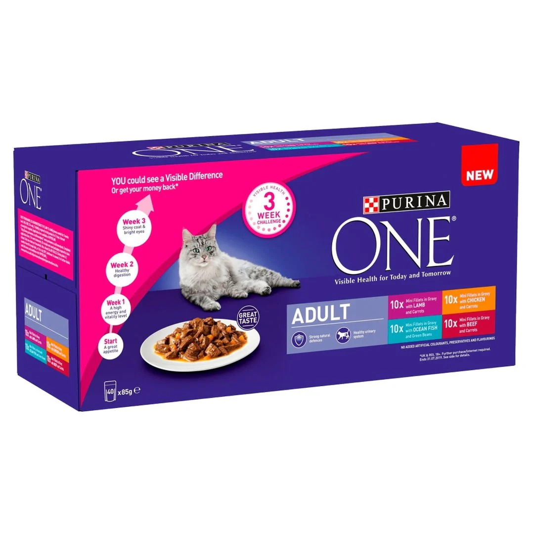 Purina One Mini Fillets Adult Pouch Mixed 40 x 85g