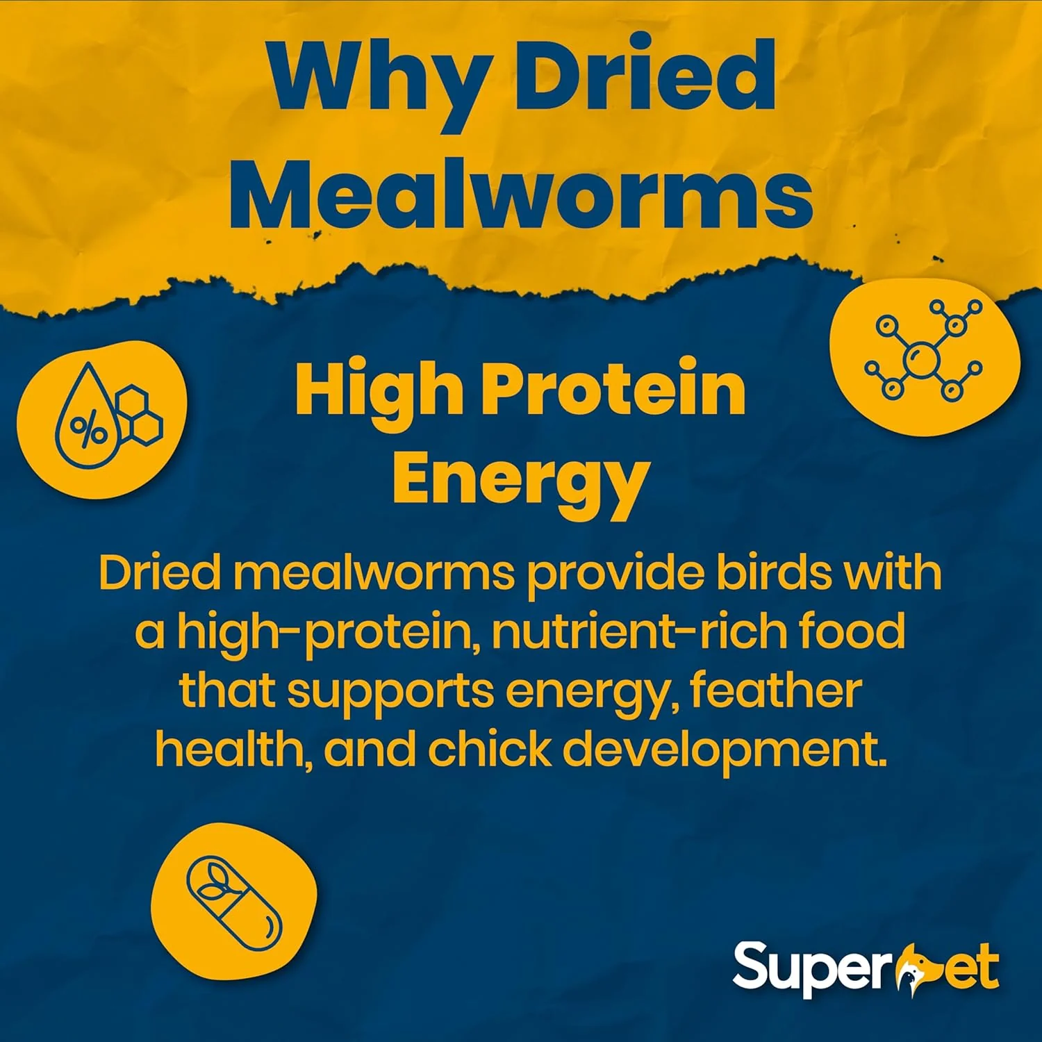 Superpet Dried Mealworms for Wild Birds, High-Protein Meal Worms for Garden Birds, Robins, Blackbirds, Starlings, Chickens & Fish, Premium Year-Round Wild Bird Food - Image 6