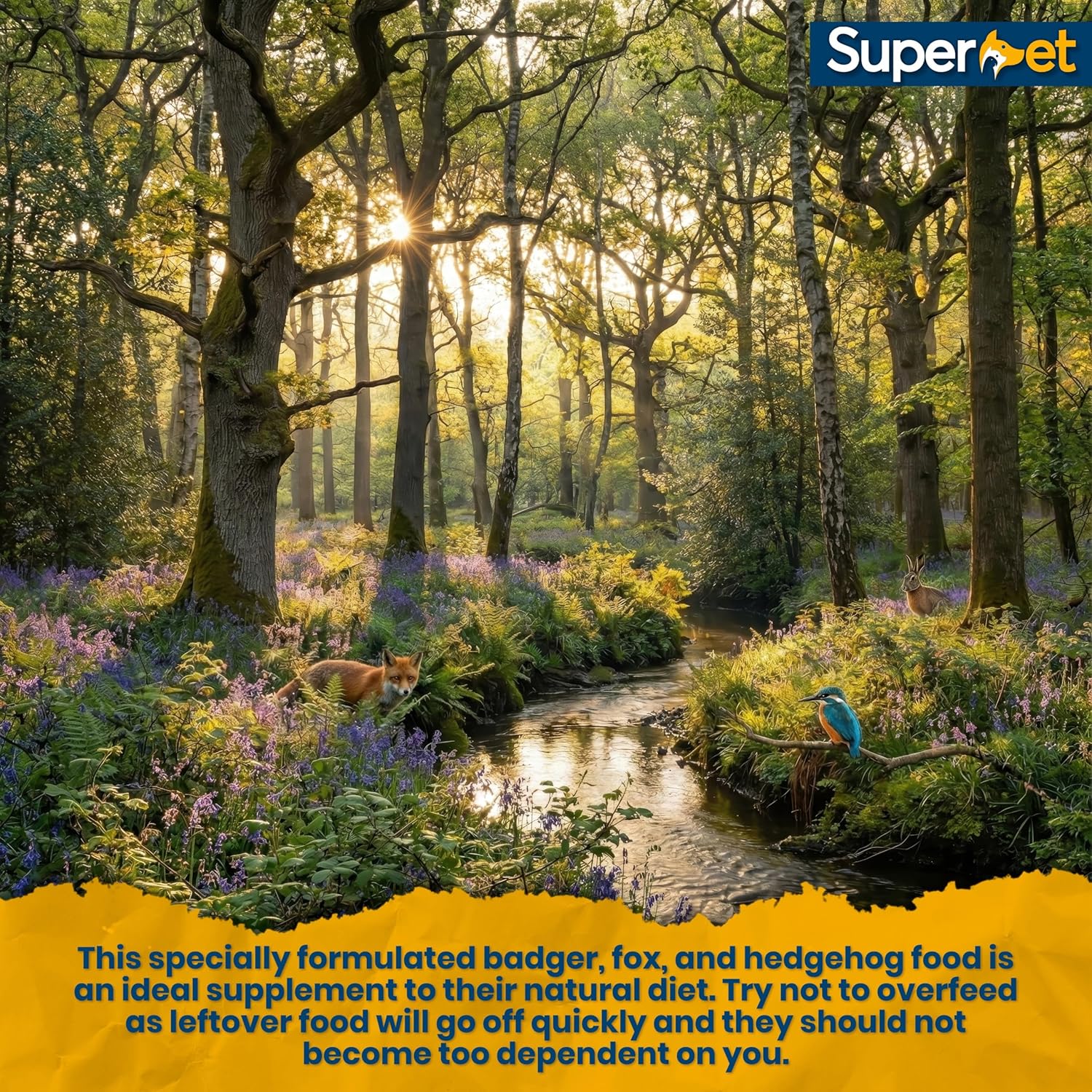 Superpet Premium Fox, Badger & Hedgehog Food, Natural Wildlife Feed for Squirrels, Guinea Pigs, Rabbit Food, Hamster Food, High Protein Complete Nutrition for Garden Animals - Image 5