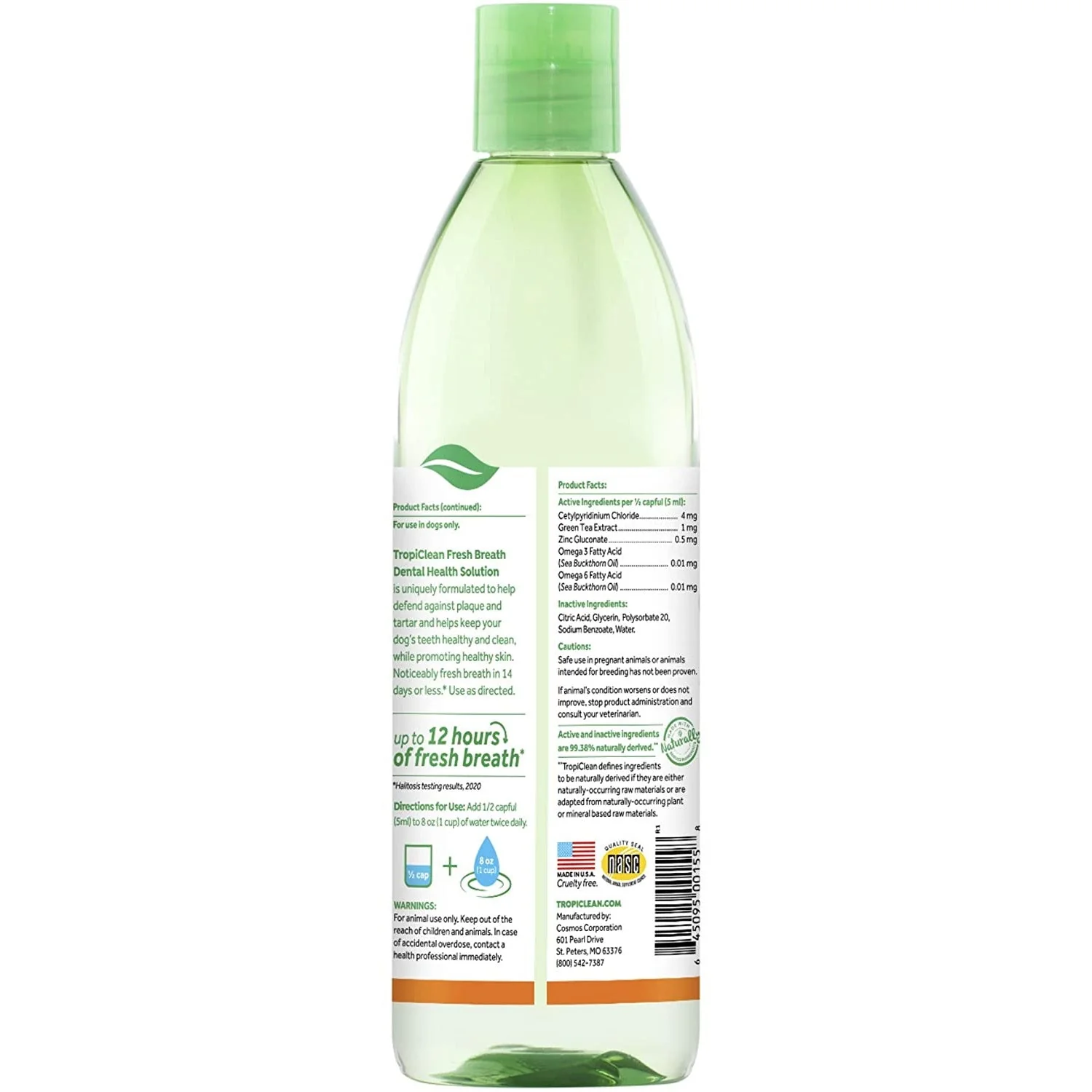 TropiClean Fresh Breath Oral Care Water Additive Plus Skin & Coat 473ml - Image 2