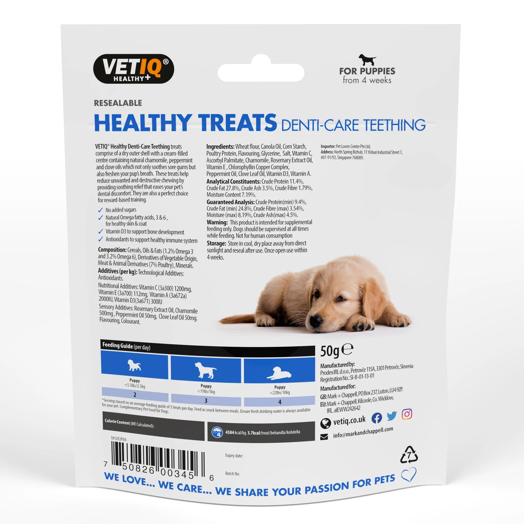 VetIQ Healthy Treats Teething Treats for Puppies, 6 x 50g - Image 2