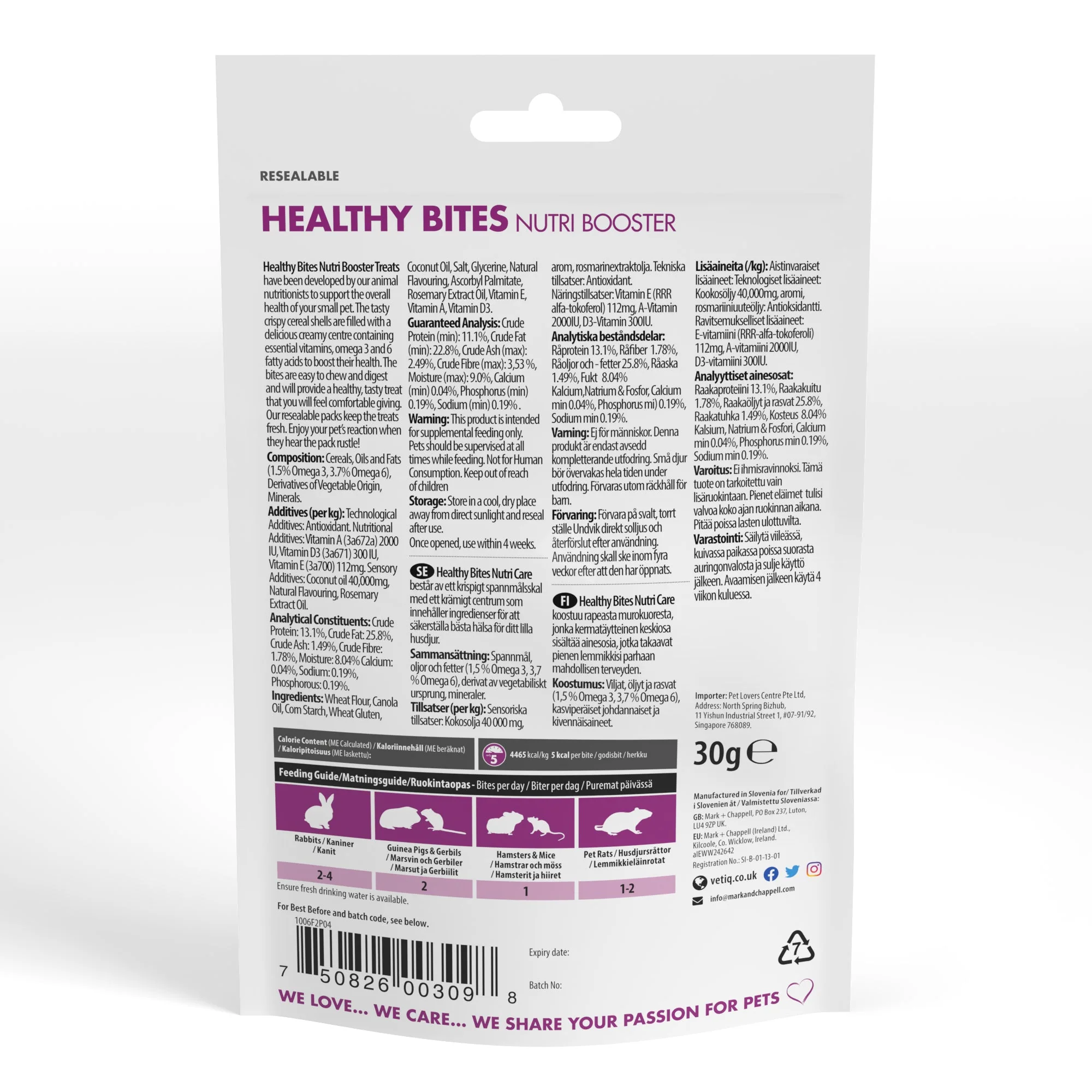 VetIQ Nutri-Care Treats - Small Animal 30g - Image 2